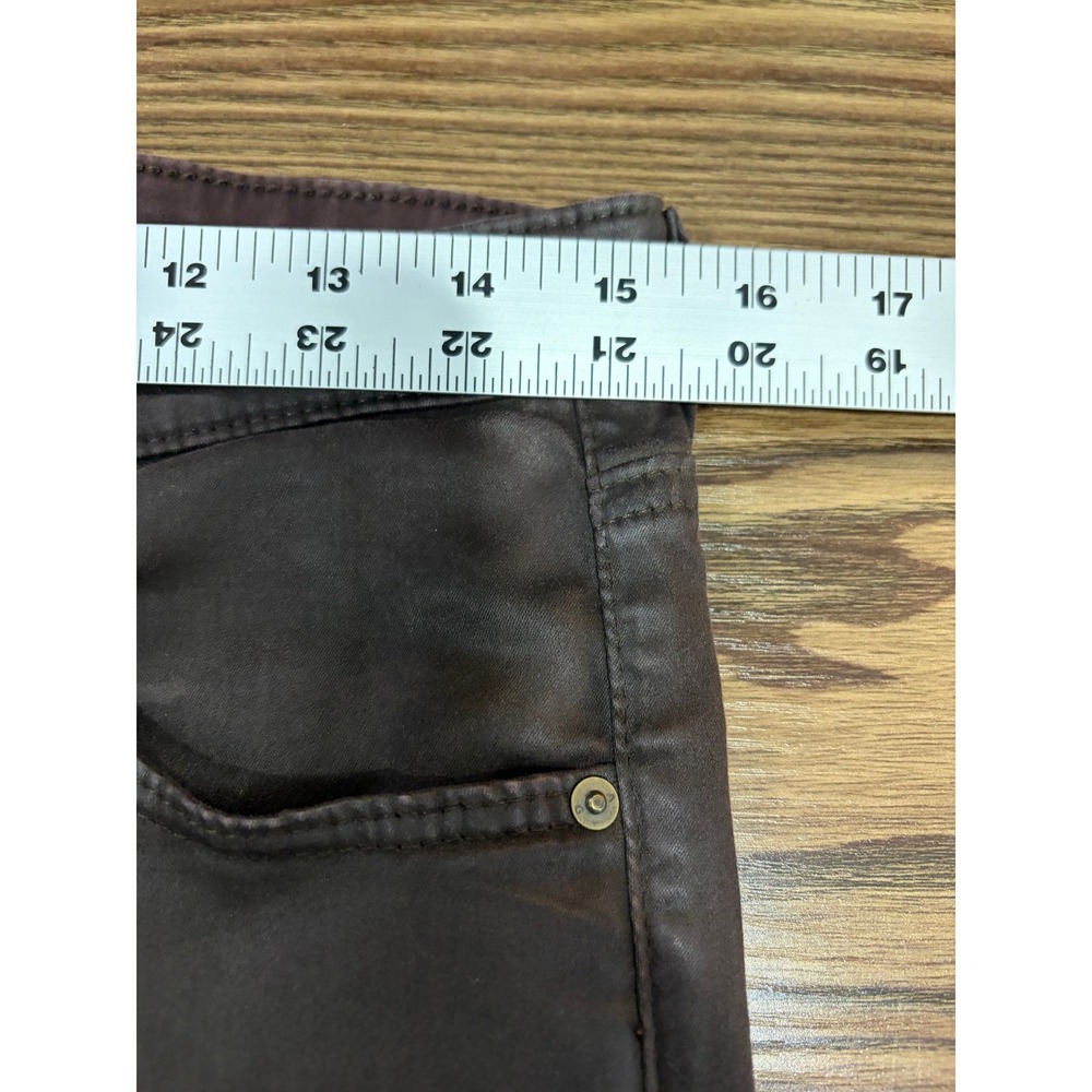 AG Adriano Goldschmied Coated Legging Ankle Jeans Size 29R Brown Leather Look - Picture 12 of 12